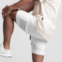Shorts lisos lisos retos em patchwork de roupas esportivas brancas Simplicity