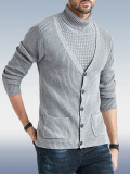 Кремовый белый мужской тонкий вязаный свитер 3 цвета