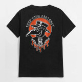 Camiseta preta com estampa preta KEEP YOUR DISTANCE Mr Crow Letter Graphic