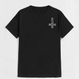 Zwart BLIJF BIDDEN NIEMAND LUISTERT Nun Graphic Black Print T-shirt