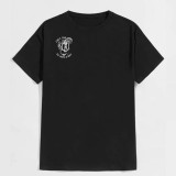 T-shirt noir imprimé tête de mort LA VIE EST TROP COURTE POUR DONNER UNE MERDE