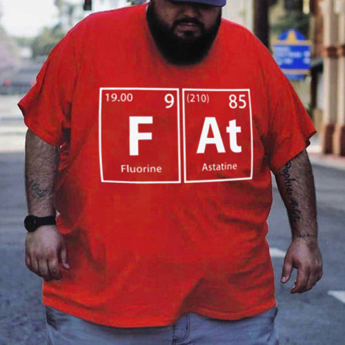 Red Fat (F-At) Periodic Elements Spelling T-Shirt