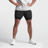 Short uni Sportswear Simplicity Solid Patchwork Straight Blanc
