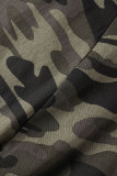 Inktgroene straatprint Camouflageprint High Waist Type A volledige printbroek