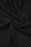 Zwarte sexy effen rugloze split spaghettiband mouwloze jurkjurken