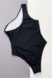 Costumi da bagno senza schienale trasparenti patchwork neri sexy (con imbottiture)