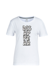 Witte Daily Vintage Print Patchwork T-shirts met letter O-hals