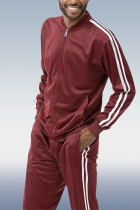 Rotes 2-teiliges Freizeit-Sportbekleidungsset für Herren in Dunkelrot
