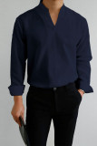 Camicia casual grigia da uomo dal design semplice