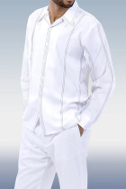 Белый прогулочный костюм, комплект из 2 предметов с длинными рукавами 002