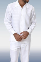 Белый прогулочный костюм для мужчин Белый узор в стиле кэжуал