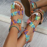 Colour Casual Patchwork Butterfly Round Comfortable Shoes