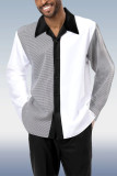 Черный серый мужской модный повседневный прогулочный костюм с длинным рукавом 021
