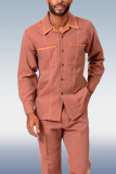 Red Men's Fashion Casual Long Sleeve Walking Suit 013