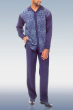 Purple Men's Fashion Casual Long Sleeve Walking Suit 029
