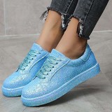 Lake Blue Casual Patchwork Round Out Chaussures de porte