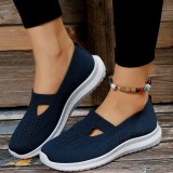 Svarta Casual Daily Hollow Out Patchwork Enfärgade Round Out Door Shoes