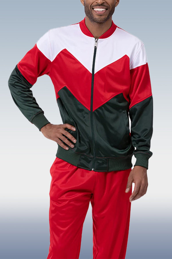 Красный Черный мужской красный спортивный костюм, комплект из 2 предметов