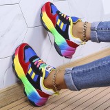Green Casual Sportswear Daily Patchwork Round Out Door Shoes