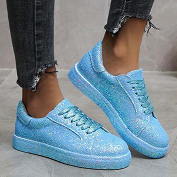 Zapatos informales con diseño de patchwork en azul lago