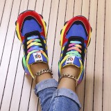 Bleu Casual Sportswear Daily Patchwork Round Out Chaussures de porte