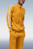 Conjunto de 2 peças de roupas esportivas amarelas masculinas amarelas