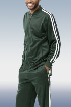 Vert Ensemble de 2 pièces de vêtements de sport décontractés verts pour hommes