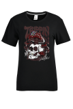Grijze Street Vintage Skull Patchwork T-shirts met O-hals