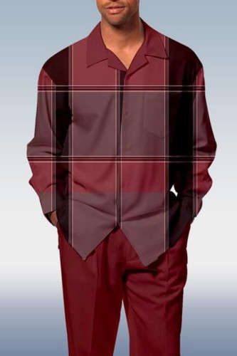Burgundy Walking Suit 2 Piece Long Sleeve Set