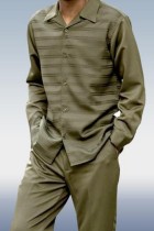 Conjunto de manga larga de 2 piezas de traje verde militar