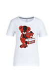Röd Street Söt Print Patchwork O-hals T-shirts