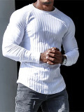 Blusa masculina branca básica de manga comprida