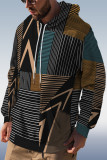 Sudadera con capucha colorblock geométrica para hombre negra 017