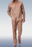 Светло-кофейный мужской модный повседневный прогулочный костюм с длинным рукавом 018