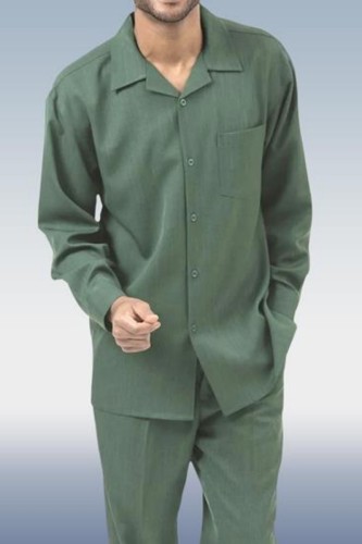 Green Walking Suit 2 Piece Long Sleeve Set