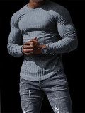Blusa masculina cinza básica de manga comprida