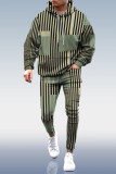 Army Green Men's Custom Printed Hoodie Set 018