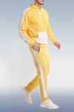 Yellow Men's Yellow Sweater Trousers Two-Piece Set 003