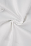 Белые повседневные однотонные однотонные брюки-карандаш с высокой талией в стиле пэчворк