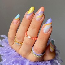 Pasta de uñas básica con estampado casual de color