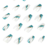 Синяя повседневная паста для ногтей в стиле пэчворк с принтом