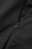 Black Casual Solid Patchwork Frenulum Square Collar A Line Dresses