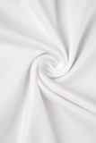 Witte sexy effen uitgeholde jurken met lange mouwen en lange mouwen