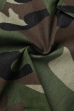Camouflage Sexy Camouflageprint Lapwerk Ruglooze strapless mouwloze tweedelig