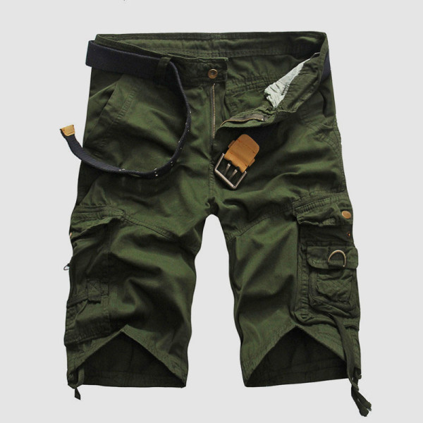 Groene casual print camouflageprint rechte hoge taille rechte volledige print shorts