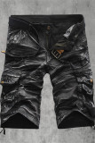 Black Gray Mens Outdoor Camouflage Casual Shorts