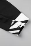 Zwart kaki Sexy Casual Elegante Print Knopen V-hals Shirt Jurk Jurken