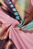 Kleur sexy print patchwork strapless onregelmatige jurkjurken
