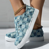 Blauwe casual patchwork ronde comfortabele schoenen
