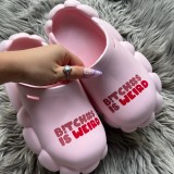 Zapatos cómodos redondos con estampado de ropa deportiva informal rosa (con bolsa)